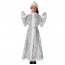 Новогодний  длинный приталенный костюм из панбархата «Снегурочка» (для детей) - 