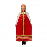 Русский народный костюм для девушек "Алёнушка" атлас, арт.АЛН-00-02