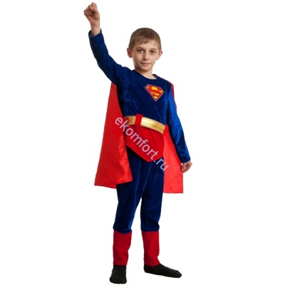 Костюм Супермен В комплект входят: кофта-плащ, пояс, штаны
Материал: текстиль
Размер: 30