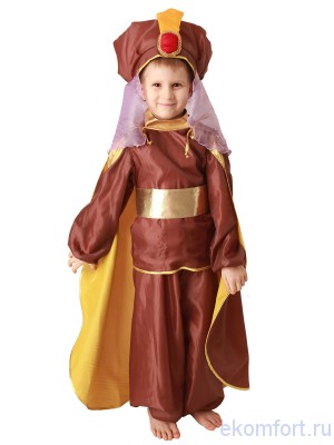 Карнавальный костюм &quot;Восточный принц&quot; коричневый В комплекте: рубашка, шаровары, чалма, пояс, плащ
Ткань: креп-сатин, тафета
Производитель: Россиия