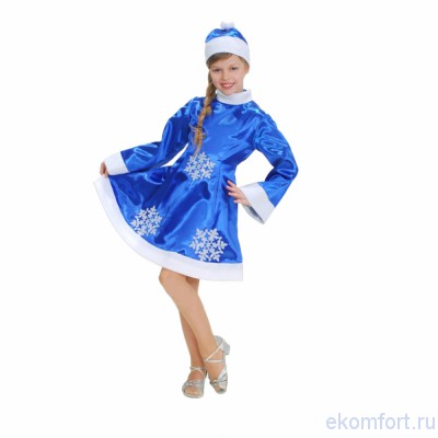 Карнавальный костюм Снегурочки синий Карнавальный костюм снегурочки синий
Комплектность: шубка с вышитыми снежинками, шапочка.
Ткань:  атлас, флис.
Рост: 110-116, 122-128, 134-140, 146-152 см.
Производитель:  Украина