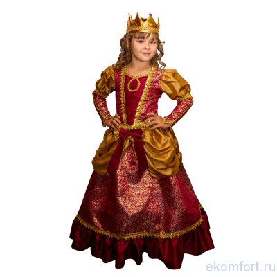 Карнавальный костюм &quot;Королева&quot; В комплект входят: корона, блуза и юбка
Материал: текстиль
Размеры: 30, 34