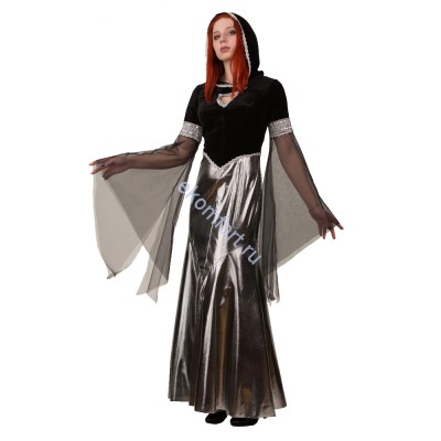 Карнавальный костюм &quot;Вампирша&quot; В комплект входят: двуцветное платье с прозрачными широкими рукавами, капюшон

Характеристики:

Материал: текстиль (100% полиэстер)
Размер: 48-50