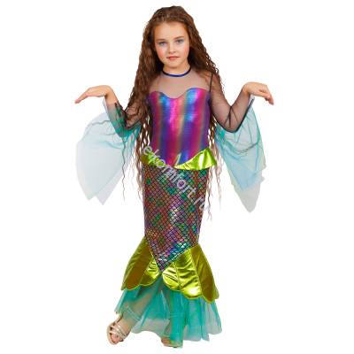 Карнавальный костюм «Морская русалочка» (ободок) В комплект входят: платье с подолом в виде рыбного хвоста, ободок
Размер: 30, 34
Артикул: td373