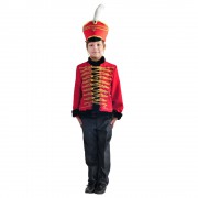 Карнавальный костюм Гусар красный с красным кивером (взрослый)