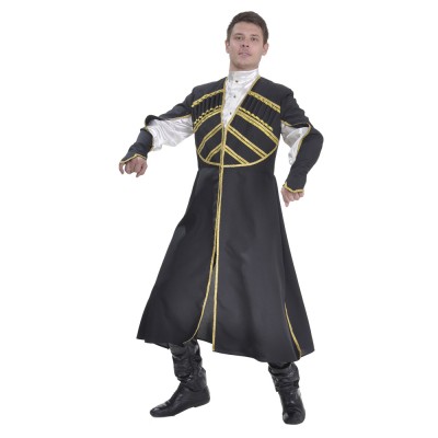 Карнавальный костюм «Грузин» мужской  В комплект входят: черкеска, брюки с имитацией обуви
Материал: габардин, атлас, кожзам
Размер: 48-50, 52-54