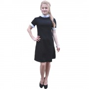 Школьное платье с короткими рукавами, черное