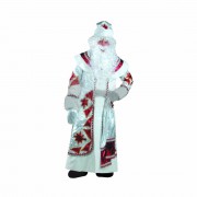 Новогодний костюм Деда Мороза серебряно-красный