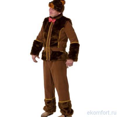 Карнавальный костюм Медведь плюш Карнавальный костюм  Медведь плюш. Комплектность: куртка, брюки, пояс, маска  