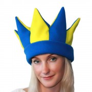 Карнавальная шапка "Арлекин" сине-желтая