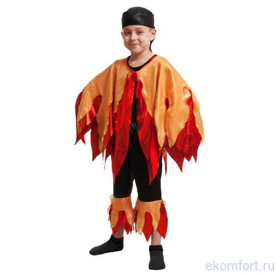 Карнавальный костюм &quot;Огонь&quot; В комплект входят: бандана, плащ и штаны
Материал: текстиль 
Размер: 30