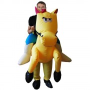 Костюм надувной Всадник на желтой лошади