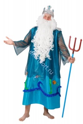 Костюм для карнавала &quot;Нептун&quot;, арт.td132 В комплект входят: платье, борода, парик, корона и трезубец
Материал: текстиль
Размеры: 48, 52
