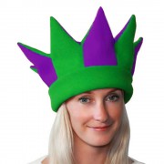 Карнавальная шапка "Арлекин" зелено-фиолетовая