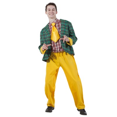 Карнавальный костюм «Стиляга» яркий зеленый  В комплект входят: пиджак, штаны, галстук
Материал: габардин, костюмная ткань
Размеры: 48-50, 52-54