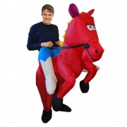 Костюм надувной Всадник на красной лошади