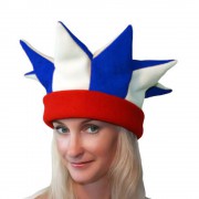 Карнавальная шапка "Арлекин" бело-синяя