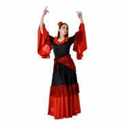 Карнавальный костюм цыганка красно-черный