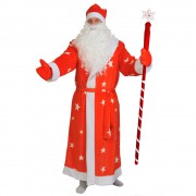 Новогодний костюм Деда Мороза красный плюш