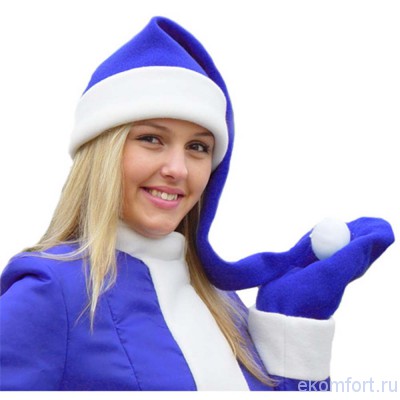 Синий колпак Санта Клауса Материал: флис
Производство:Россия