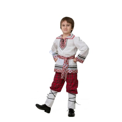 Национальный белорусский костюм на мальчика Состав: рубашка с поясом, брюки.
Материал: полиэстер.
Производство: Россия.