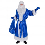 Новогодний костюм из синего креп-сатина «Дед Мороз»