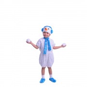 Карнавальный костюм Снеговичок (плюш завитки) 