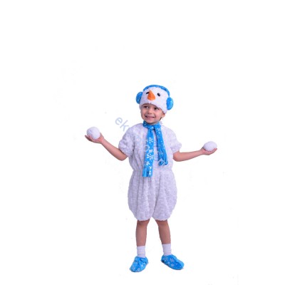 Карнавальный костюм Снеговичок (плюш завитки)  Карнавальный костюм Снеговичок (плюш завитки)