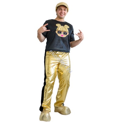 Костюм Boy Gold  Костюм состоит из золотистого головного убора, чёрной футболки и ярких брюк.
Выполнен из высококачественного трикотажа, лазера, поролона и фетра.