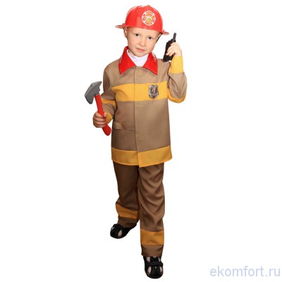 Костюм &quot;Пожарник&quot; В комплект входят: куртка, брюки и набор атрибутов
Материал: текстиль
Размеры: 28
