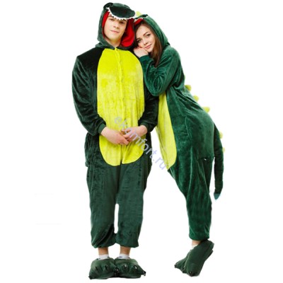 Карнавальная пижама кигуруми Зеленый Динозавр Комплектность:  комбинезон с капюшоном.
 Ткань:  велсофт. 
 Размер:   S (148-158) M (159-168 см), L (169-178 см), XL (179-188 см). 
Приятная на ощупь пижама Зеленый Динозавр на пуговицах  на спине хвост, мордочка на капюшоне.
Супер мягкая, удобная пижама-костюм кигуруми, можно стирать в стиральной машине.