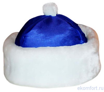 Шапка Дедушки Мороза синяя Обхват головы: 60 см
Материал: искусственный мех, тафта