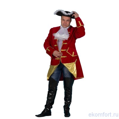 Костюм &quot;Капитан пиратов&quot; Карнавальный костюм "Капитан пиратов", арт. ВМ24 Состав: сюртук, жабо, треуголка, имитация обуви. Ткань:вельвет, атлас, кожзам. Размеры:48, 50, 52, 54.
Производство: Украина