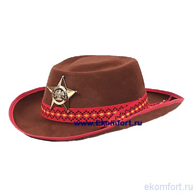 Шляпа Ковбой детская Цвет: коричневый
Шляпа с красной каймой, украшена красной лентой и звездой.
Производство: Италия