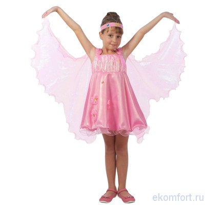 Карнавальный костюм бабочки В комплект входят: ободок, крылышки, платье
Размеры: 110, 116, 122, 128, 134, 140