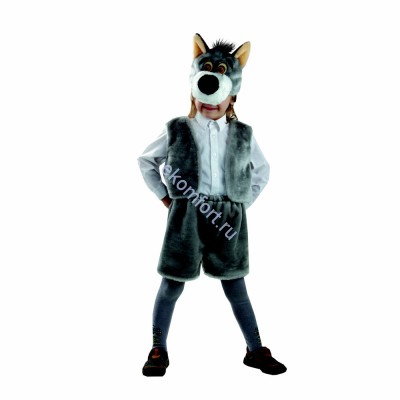 Костюм Волк мех с шортами Комплектность: маска, жилет, шорты.