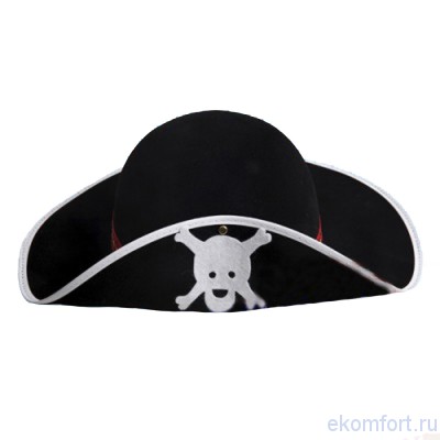 Шляпа Пират велюр Материал: велюр
Цвет: черный
Шляпа с белой каймой и эмблемой, украшена лентой.