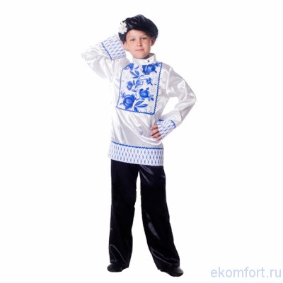 Рубаха Гжель для мальчика Внимание по сниженной цене продается костюм размера  122-128.
Рубаха Гжель для мальчика.  
Комплектность:  Рубаха, головной убор - картуз.
 Ткань:  атлас. 
 Размер:  110-116, 122-128, 134-140, 146-152 см. 
 Производство:  Украина.


