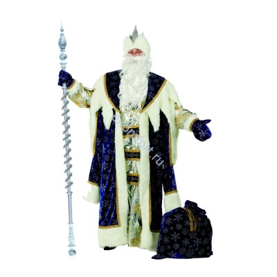 Карнавальный костюм Дед Мороз Королевский синий, арт.189 Карнавальный костюм Дед Мороз Королевский