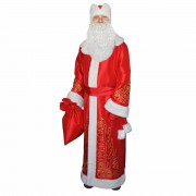 Новогодний  костюм Деда-мороза с золотым узором «Боярский»
