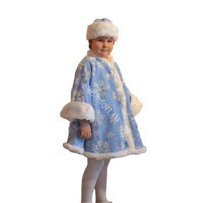 Карнавальный костюм «Снегурочка» мех Костюм для детей от 3-х до 10-и лет. 
Шапочка, шубка
Производство: Россия