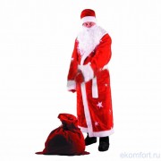 Новогодний  костюм «Дед Мороз» с красным мехом, арт.145-1