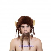 Карнавальный парик "Хоббит с ушами и бородой"