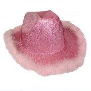 Шляпа розовая с блестками