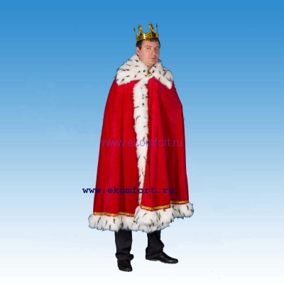 Карнавальный костюм Король мужской Карнавальный костюм Король мужской
Комплектность: накидка с мехом  на подкладке, корона. 
Ткань: велюр, мех, атлас.
Размер: свободный.
Производство: Украина