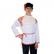 Русская народная рубаха с красным рисунком