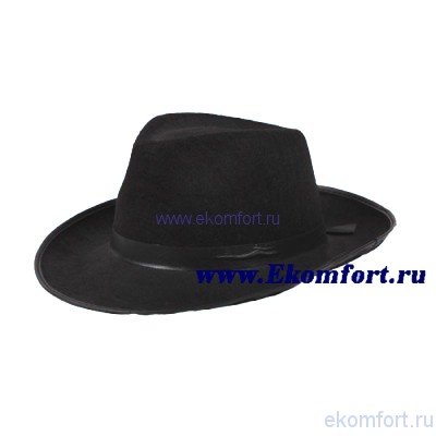Шляпа Гангстер Материал: фетр
Цвет: черный
Шляпа с черной окантовкой, украшена черной лентой.
Производство: Италия