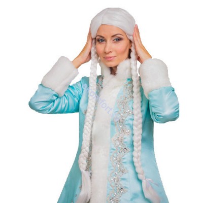 Парик для костюма Снегурочки Профессионально выполненный парик с двумя длинными роскошными косами
Артикул: ПСНП-1