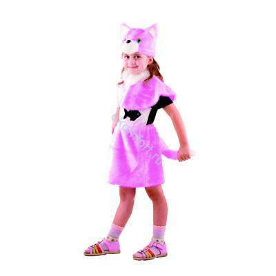 Костюм Кошка Розовая мех Комплектность: маска, пелерина, юбка.