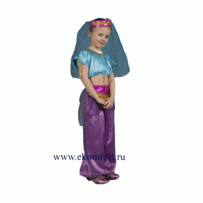 Костюм Восточная принцесса Выполнен из искусственной ткани.
Рассчитан на возраст от 5-10 лет. 
Производство Россия.
Артикул: 7С-779-РИ